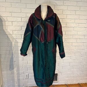 Vintage 80s 90s Long Colorful Women's Puffer Coat Womens M